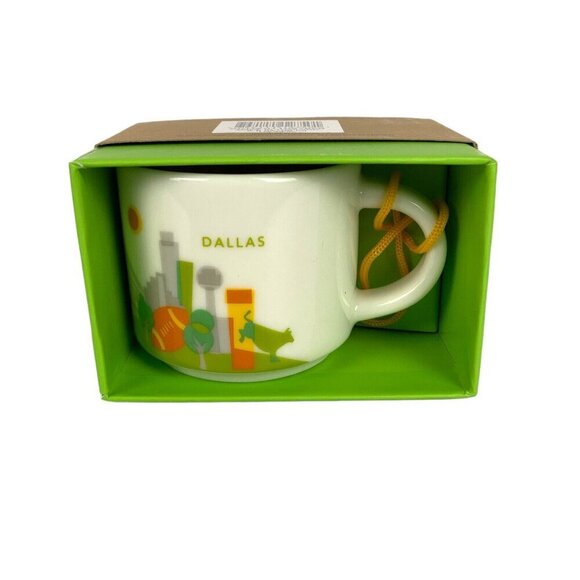 Starbucks Dallas Mini Coffee Cup Ceramic Christmas Ornament 2018 You Are Here - Picture 6 of 6